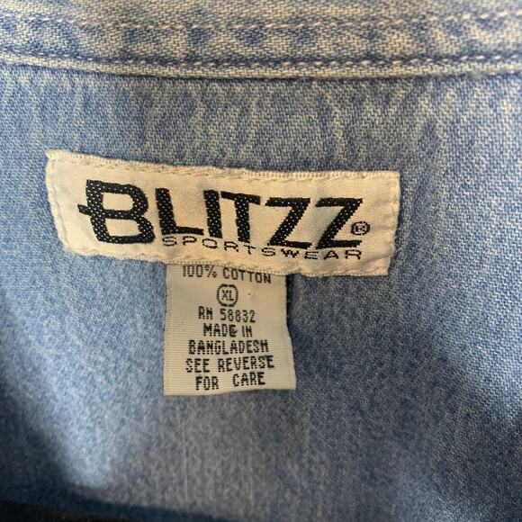 Vintage Beetle Bailey Chambray Button Up Shirt Sz XL Cotton - Picture 5 of 5